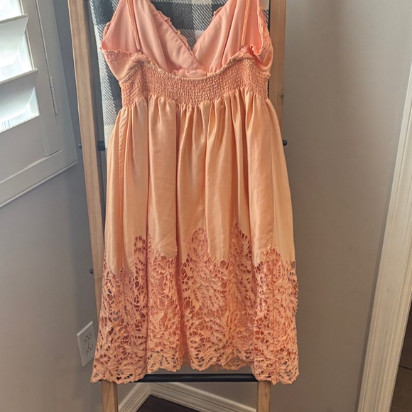 BCBGMaxAzria Blush Lace Detail Dress - Picture 3 of 3